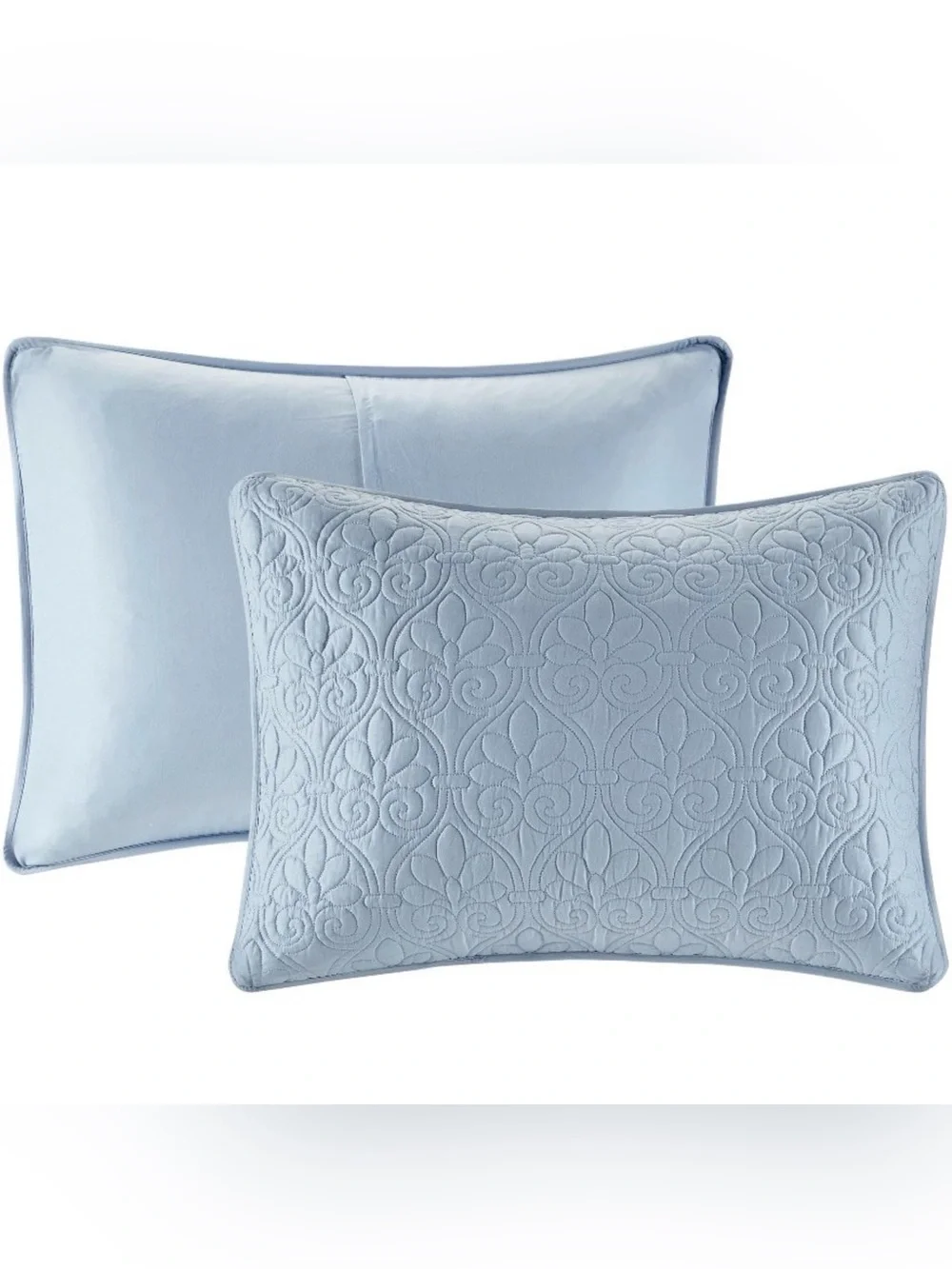 Madison Park Quebec Queen Blue Reversible 3 Piece Bedspread Set